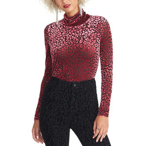 Maglione a Collo Alto Rachel Roy da Donna, Stampa Floccata, Lavorato a Mano, Chiusura con Cerniera, Taglia Media, per Autunno Inverno, Motivo Floreale Rosa - Product Image 1