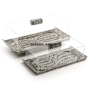 Conjunto de tres bandejas de chocolate de diseño de diferentes tamaños hechas a mano, superventas, artículos de restaurante, bandeja de chocolate nueva de lujo al por mayor - Product Image 5