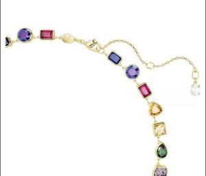 Luxury Multicolor <b>Tennis</b> <b>Necklace</b> for Women Mixed Cut Lab Grown Crystals <b>Gold</b> Plated Chain Wholesale Gift Jewelry Supplier - Product Image 4