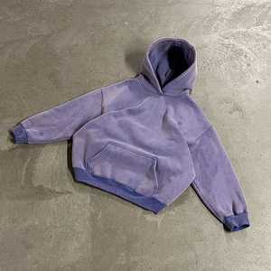 Sweat-shirt à capuche unisexe décontracté pour l'hiver, 100% coton molletonné, impression personnalisée, effet délavé - Product Image 1