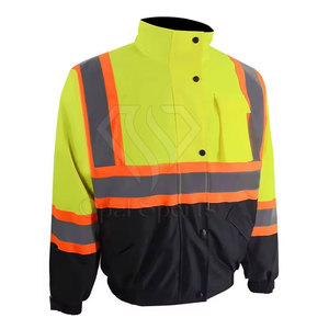 Chaqueta reflectante de seguridad transpirable de alta visibilidad para hombre, ropa de trabajo con cremallera, logotipo personalizable, ropa reflectante impermeable - Product Image 6