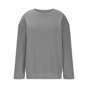 Femmes surdimensionné col rond sweats lâche goutte épaule à manches longues pulls habillé décontracté plaine automne hauts pour les femmes - Product Image 5