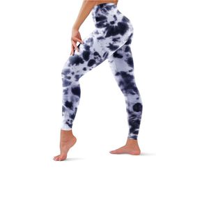 100% Cotton Hot Sale Tie Dye High Waist Yoga Pants Quick Drying Breathable Fitness Yoga <b>Leggings</b> for Women - Product Image 4