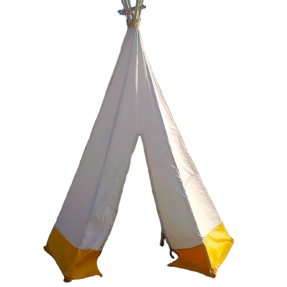 Kids Tipi Kids Tent Groothandel Houten Palen Katoenen Canvas Kinderen Slapen Tipi Spelen Teepee Tent