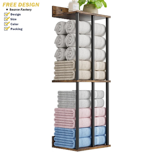 <span class=keywords><strong>Porte</strong></span>-serviettes <span class=keywords><strong>mural</strong></span> moderne en métal rétro minimaliste à trois niveaux réglable durable multifonctionnel - Product Image 1