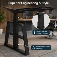 Escritorio Eléctrico de Diseño Arquitectónico Moderno - Escritorio Ajustable en Altura con Estética de Marco en A para Diseñadores