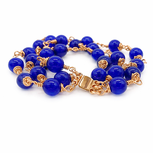 Pulsera de cristal azul con cuentas triples Rejected Hearts Club - Product Image 1
