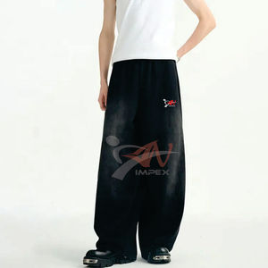 Pantalones Deportivos Holgados Personalizados para Hombre, Estilo Vintage, Desgastados por el Sol, Estilo Urbano, Corte Holgado, Pierna Ancha, Cintura Media, Cómodos e Informales - Product Image 3