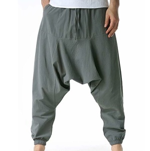 Pantalons de survêtement unisexes décontractés, respirants, à taille élastique, extensibles, 100% polyester, avec poches latérales, entrejambe tombant - Product Image 3