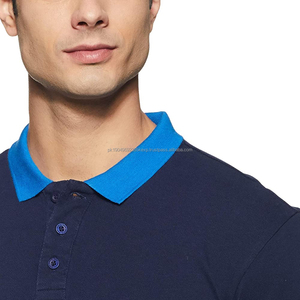 Polos de marca para hombre en color azul Ropa de oficina Ropa de hombre con logotipo privado Camisas de ropa informal para hombre - Product Image 4