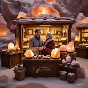 Embalaje personalizado 12-15Kg Lámpara de sal orgánica del Himalaya Mejor calidad Ecológico Amor Feng Shui Cruz Decoración del hogar Flor - Product Image 2