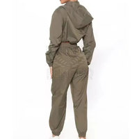 Ensemble long 2 pièces tendance pour femme, coupe-vent à capuche, couleur unie, décontracté, respirant, pour le quotidien et les aventures en plein air, en nylon/polyester