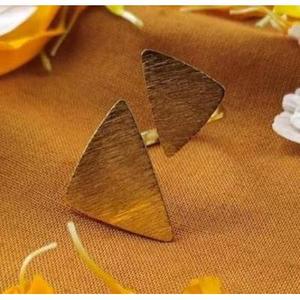 Brass Gold and Rhodium Plated Vintage Statement <b>Ring</b> Fashionable Geometric Gemstone with Claw Inlay Children's Jewelry - Product Image 3