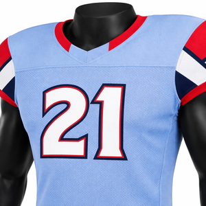 Maillot de football américain fabriqué en usine, design personnalisé à blocs de couleurs, vêtement d'équipe léger - Product Image 3