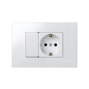 Cornice bianca con 3 semielementi e telaio per box americano (Simon 27 Play 2700613-030) - Product Image 2