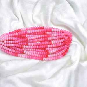 Vente en gros de perles de pierre rondelle lisse opale naturelle rose ombragée 7mm 9mm pierre précieuse en vrac pour la fabrication de bijoux - Product Image 6