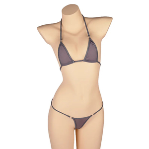 Bikini de dos piezas para mujer, traje de baño Sexy con parte superior triangular y parte inferior con lazo lateral, traje de verano para playa y piscina - Product Image 5