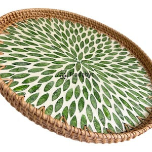 Handcrafted Modern Rattan Multi-Purpose Serving Tray Premium Quality Elegant <b>Home</b> <b>Decor</b> Organizer Tradebyd - Product Image 4