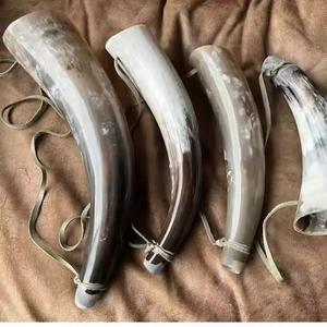 Eco-Friendly Polished Norse Blowing <b>Horn</b> From Natural <b>Buffalo</b> <b>Horn</b> with Leather Straps-Feng Shui & Religious Style - Product Image 5