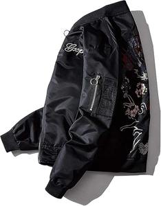 Dragon Tiger bordir Hip Hop pria dan wanita, jaket Bomber ukuran besar, jaket jalanan, jaket terbang - Product Image 4