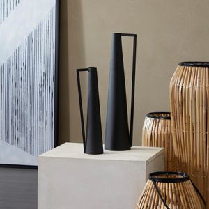 Modern Nordic Metal <b>Vase</b> Black <b>Small</b> Flower <b>Vases</b> Arrangement Flower Container Set of 2 - Product Image 6