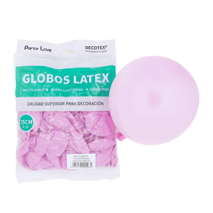 Ballons en latex Party Love 25 cm fuchsia pastel, lot de 50 pièces, décoration - Product Image 2