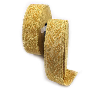 High Quality 50mm Oak Leaf Gold Mylar Braid Lace Ceremonial Uniform Fabric for Regimental Uniforms on Sale - Product Image 1
