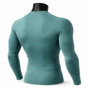 Camiseta de Compresión de Manga Larga Personalizada para Hombre, con Estampado de Rayos, de Secado Rápido, para Gimnasio, Fitness, Protección contra Rozaduras, Ropa Deportiva de Alto Rendimiento, OEM ODM - Product Image 6