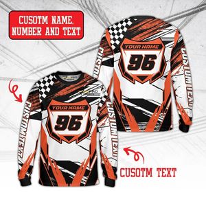 Jersey de Ciclismo de Montaña Personalizado, Jersey de Motocross, Jersey de Bicicleta de Montaña con Nombre y Número Personalizados para Jóvenes y Adultos - Product Image 1