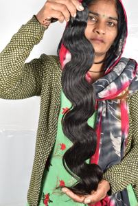 กระจุกผมสีดำธรรมชาติแบบคู่สำหรับต่อผมมนุษย์วิกผมสีดำธรรมชาติแบบไม่ผ่านกระบวนการผม100% - Product Image 5