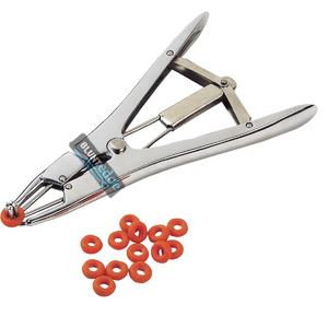 Elastrator Castration Tool with Blue <b>Plastic</b> Rings Veterinary Applicator Plier Castration Tool Bloodless Castration Procedure - Product Image 3