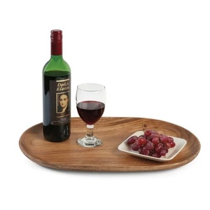Plateau rond en bois d'acacia prix de gros assiette de service décorative en bois faite à la main cuisine et restaurants - Product Image 5
