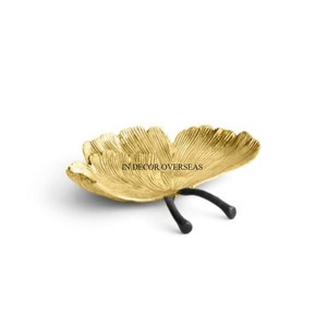 Hiện đại nghệ thuật sáng tạo cái nhìn độc đáo bạc sáng bóng đánh bóng búa kết cấu hình tròn bát với lá & lựu thiết kế - Product Image 6