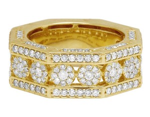 Octagon Frame Mens <b>Ring</b> <b>Crafted</b> in 10K Gold Iced Out with Lab Grown Diamonds Luxury Hip Hop Statement Jewelry - Product Image 1
