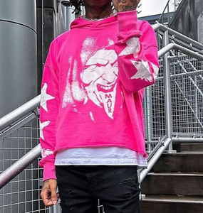 เสื้อครอปมีฮู้ดของผู้ชายผ้าคอตตอน100% ฟอกสีกรดพิมพ์ลายหน้าจอแนววินเทจผลิตตามสั่ง - Product Image 5