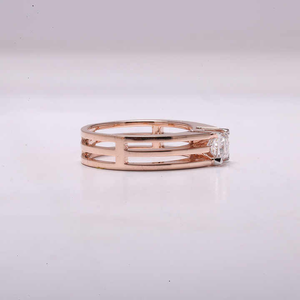 แหวนแต่งงานทรงเจ้าหญิงสุดหรู ประดับเพชรแท้สามแถว ดีไซน์คริสตัล ของขวัญวันครบรอบ - Product Image 3