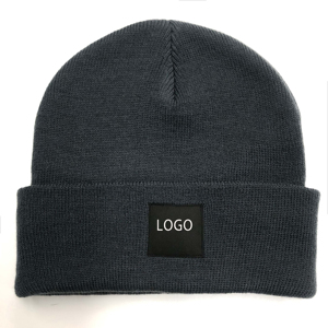 Gorros Personalizados OEM, Gorros de Invierno con Logotipo Personalizado para Hombre y Mujer, Gorros de Punto Acrílico Negros, Transpirables, Impermeables, Estilo Urbano - Product Image 1