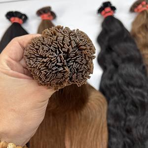 Extensions de cheveux humains Remy à cuticule brute, à Double pointe plate, à la kératine, en gros - Product Image 4