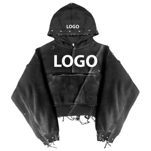 Venta al por mayor logotipo personalizado ácido lavado diseño 100% algodón nuevo y precio barato pulóver sudaderas con capucha de secado rápido y temporada de invierno - Product Image 2