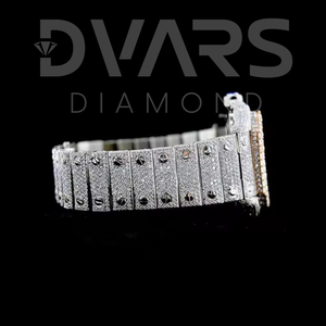 Montre analogique de luxe pour homme en acier inoxydable ETA de qualité supérieure, sertie de diamants, forme carrée, style hip-hop, automatique - Product Image 3