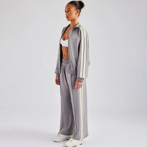 Survêtement gris coupe ample confortable ensemble pour femmes Jogging suivi marche costume course Yoga survêtement - Product Image 4