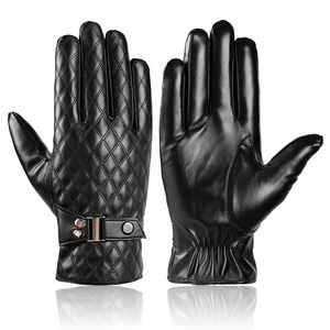 Gants en cuir pour hommes modernes, design personnalisé, finition durable, parfaits pour les voyages d'hiver, mode streetwear, gants en cuir - Product Image 2