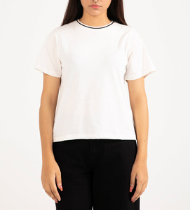 Camiseta Jersey Casual Extra Grande Personalizada de Alta Calidad para Mujer, Talla XS, con Rayas y Logotipo Bordado, Ropa de Verano de Secado Rápido - Product Image 1