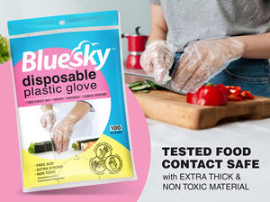 BlueSky Gants HDPE jetables extra épais 100pcs Sac écologique Gants à usage domestique durables - Product Image 4