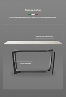 Ensemble de table à manger rectangulaire pliante minimaliste italienne avec 6 chaises, plateau en pierre frittée, base en métal pour mobilier de salle à manger moderne