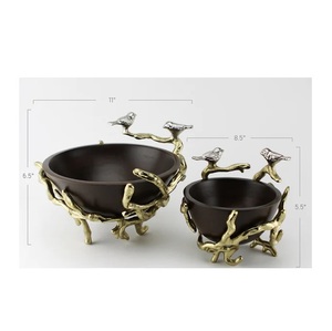 Wooden Bowl Food <b>Containers</b> Dinner Dishes Different Size 3 Piece Vintage Salad Serving Use - Product Image 5