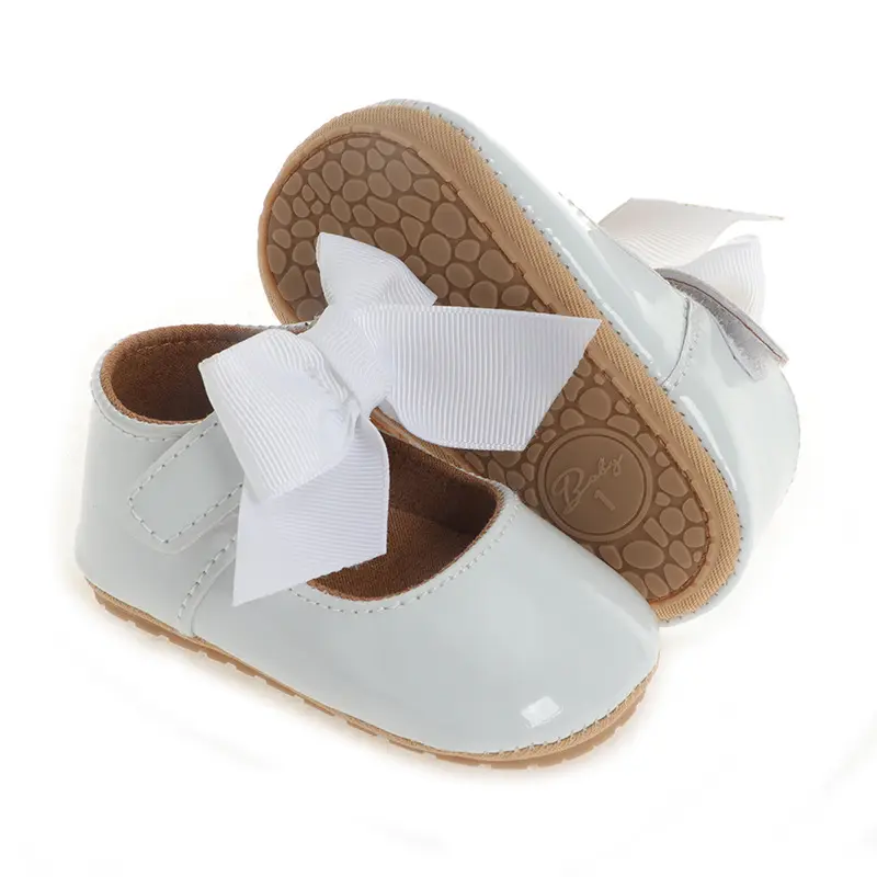 Baby Girls Solid Cute PU Magic Tape Shoes Wholesale Baby Shoes