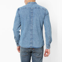 Envío Gratis Camisa Vaquera Estilo Hip Hop 100% Algodón Transpirable Ropa Urbana para Hombre Servicio OEM/ODM Personalizable