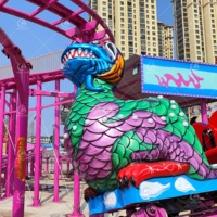 Prix d'usine bon marché Petites montagnes russes en acier pour enfants Attractions de dragon en train pour l'arrière-cour