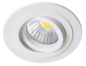 Anello da incasso inclinabile rotondo bianco in alluminio 93x25mm. (Jueric 10050) - Product Image 1